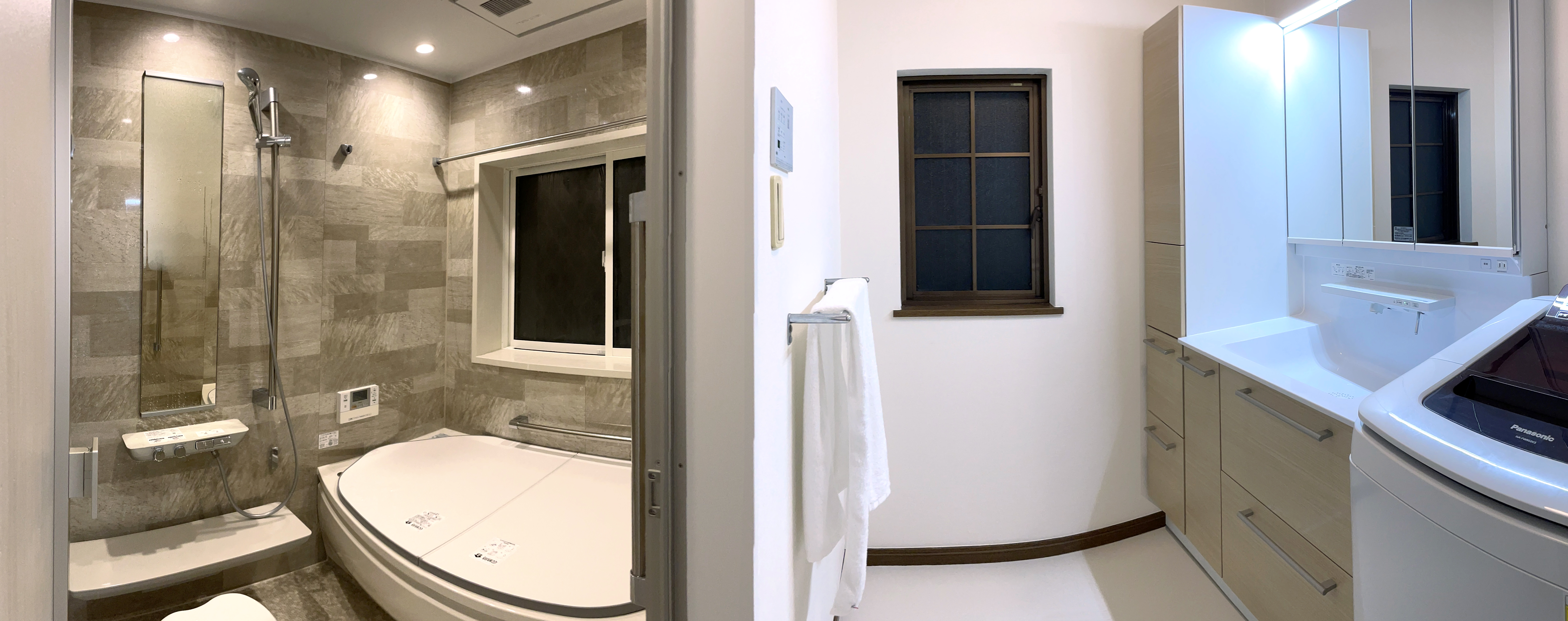 温かいお風呂、片付けやすい洗面化粧台